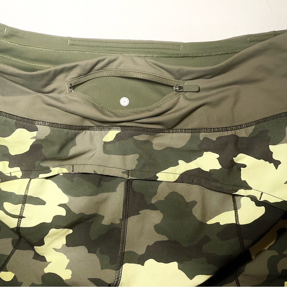 Lululemon Athletica Speed Up Camo Shorts - Green and Black - Picture 6 of 6